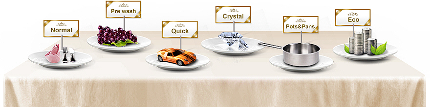 Different washes for different dishes.