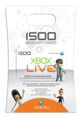 Xbox Live 1500 MS Points