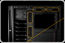 
Grommet-lined cable routing holes with 20 mm of space behind the motherboard tray 