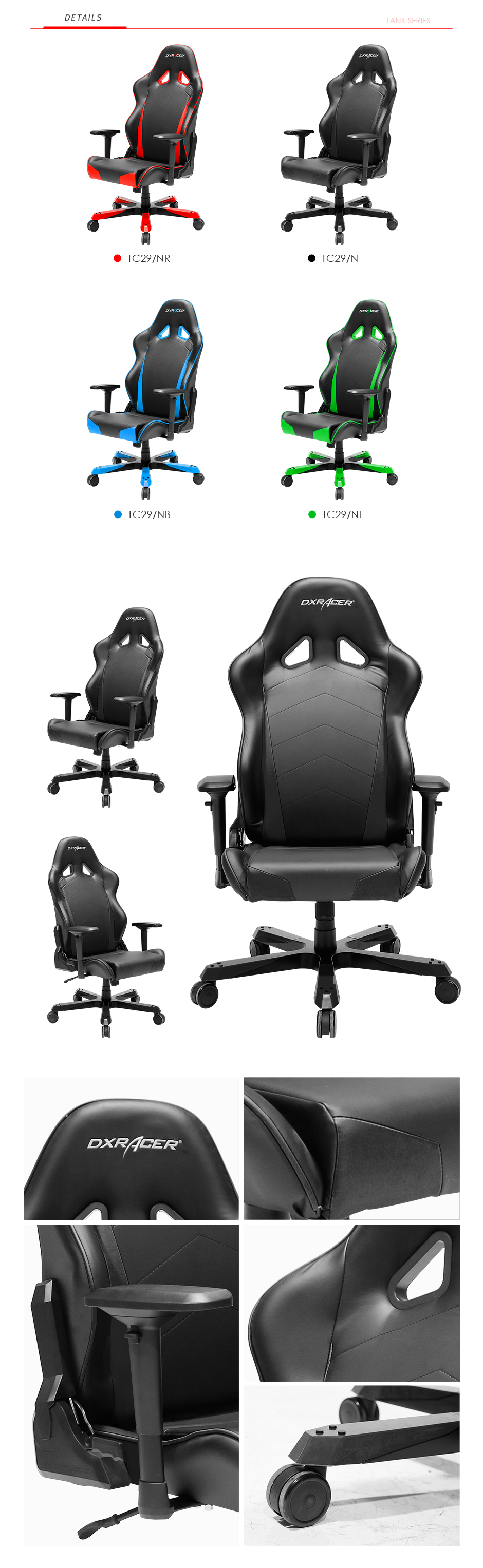 DXRacer TC29 Tank Series Gaming Chair - Black/Blue (OH ...