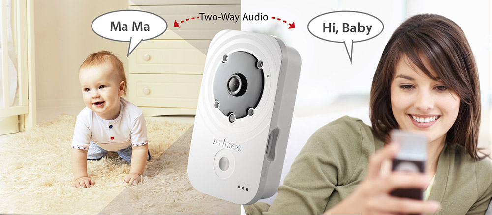 Edimax IC-3140W HD Wireless Day &ight Network Camera, IC-3140_2-way_audio_mami_baby.jpg