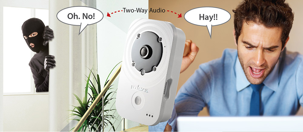 Edimax IC-3140W HD Wireless Day &ight Network Camera, IC-3140_2-way_audio_thief_deterrent_alarm.jpg