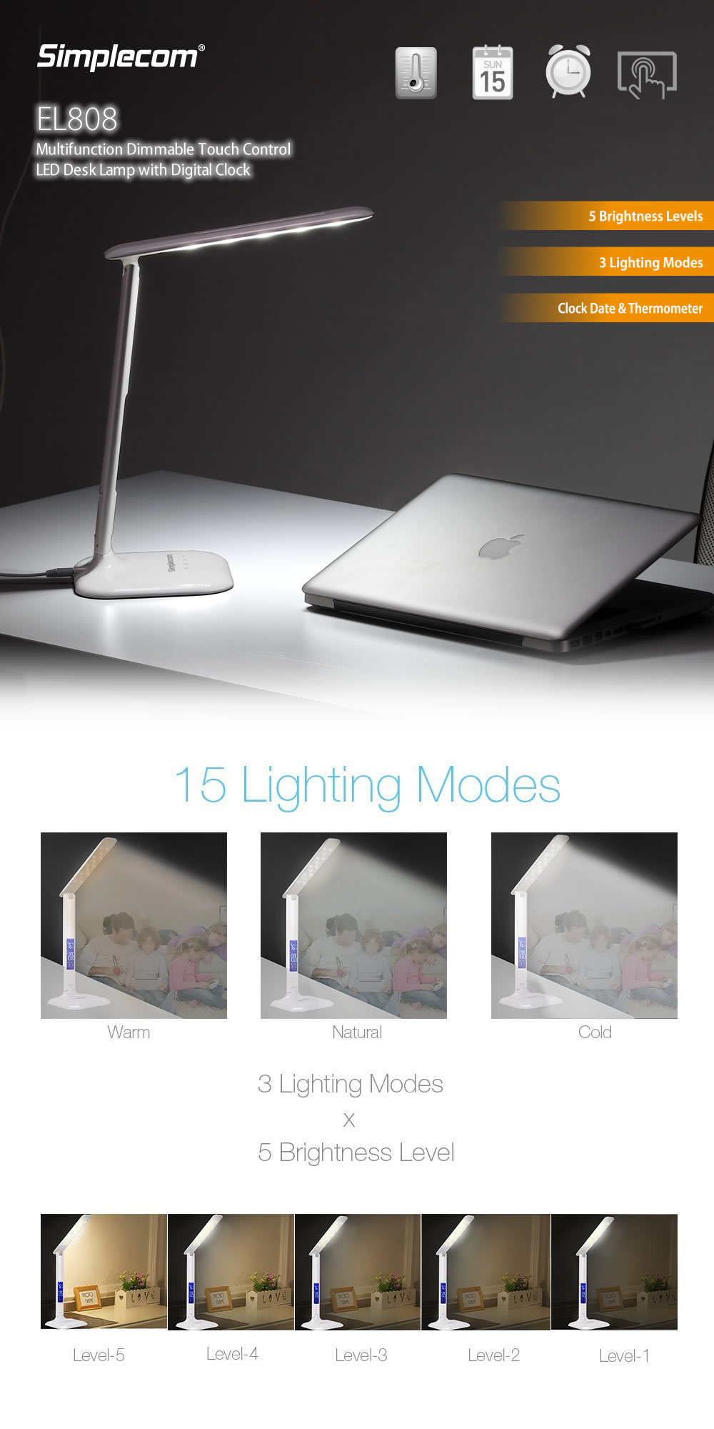 simplecom led desk lamp manual