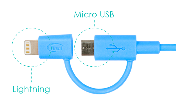Teamgroup WC02 Lightning Micro USB 2 in 1 cable