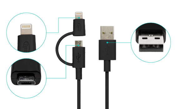 Teamgroup WC02 Lightning Micro USB 2 in 1 cable