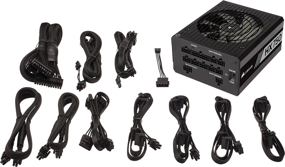 CP9020137AU Corsair 750W HX Series HX750 Power Supply ATX12V v2