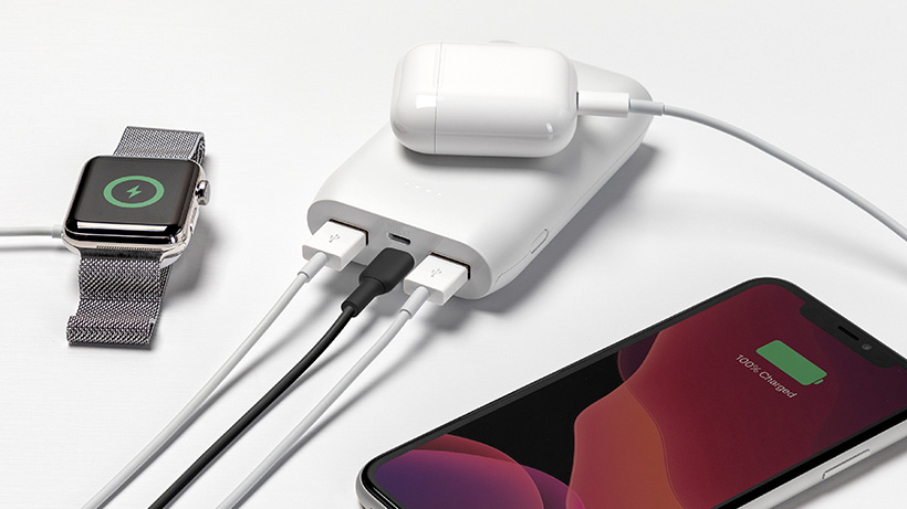 Charges up to three devices at once