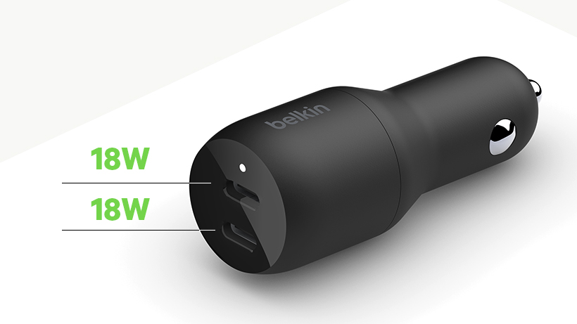 BOOSTCHARGE Dual USB-C Car Charger