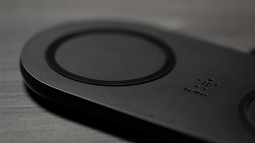 Close up of the BOOSTCHARGE Dual Wireless Charging Pad