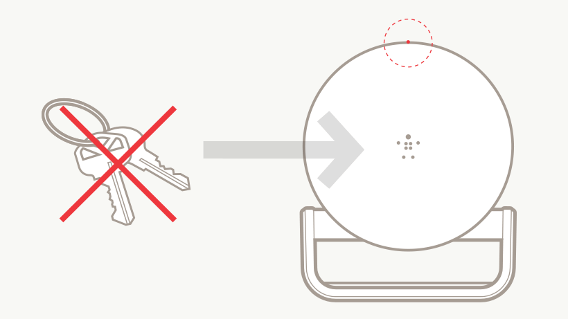 Illustration of BOOSTCHARGE Wireless Charging Stand with LED light on