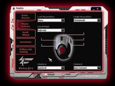 Mouse software screenshot