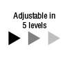 Adjustable in 5 levels