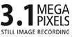 3.1 Megapixels Still Image Recording