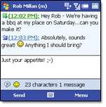 Chat style text messaging.