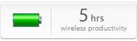 Battery life: 5 hours wireless productivity.