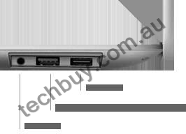 MacBook Air peripheral connections: Micro DVI, USB 2.0 port (up to 480 Mbps), Audio out.
