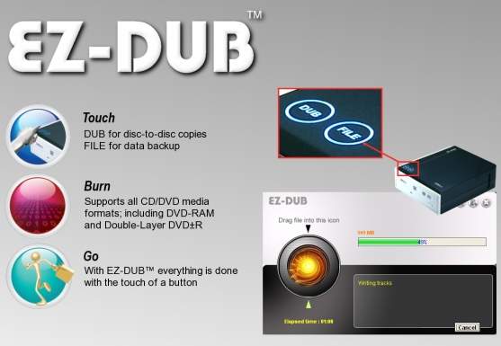 It only takes three simple steps to perform all your burning tasks with EZ-DUB 
