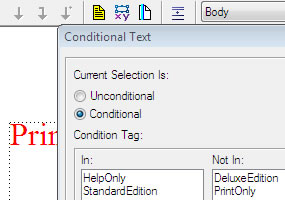 Conditional output