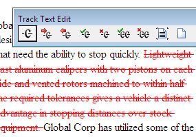 Text edit tracking and multiple undo