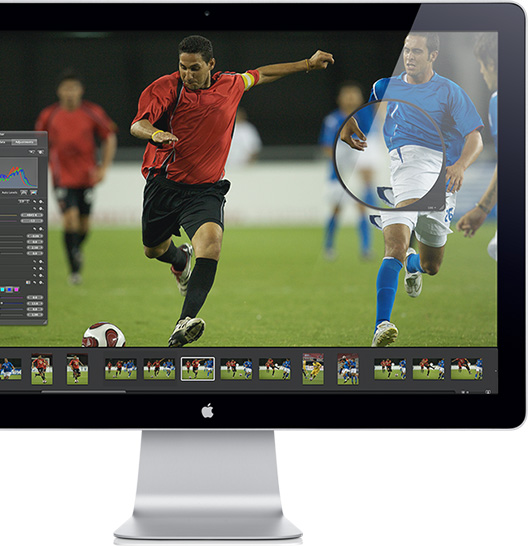 LED Cinema Display showing Aperture in Full Screen mode.