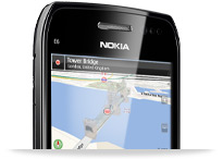 Nokia E6 smartphone with Ovi Maps and free GPS navigation