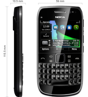 Nokia E6 touch screen smartphone with a full QWERTY keyboard