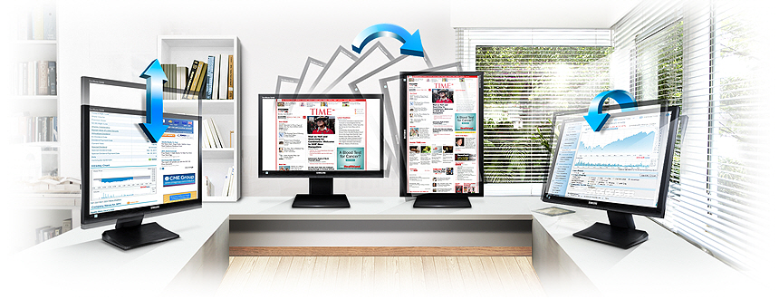 Conveniently adjust monitor height, tilt and perspective