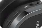 Controls located on earcups for easy access