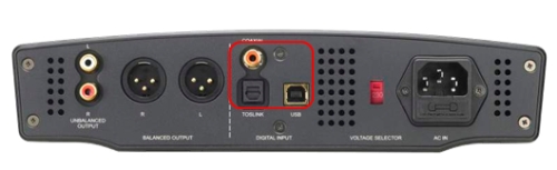 Toslink and Coaxial S/PDIF inputs