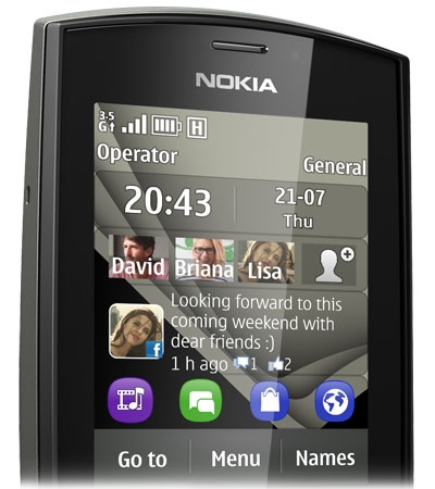 Nokia Asha 303 with customisable home screen