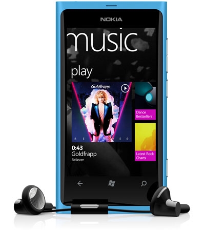 Nokia Lumia 800 with mix radio.