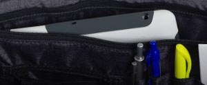 Utility Nylon Messenger Bag Interior Pockets