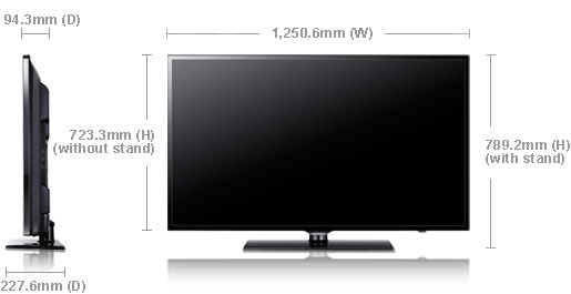 Dimension of UA55EH6000M