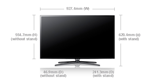 Dimension of UA40ES6200M