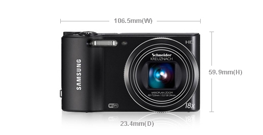 Dimension of SAMSUNG WB150F