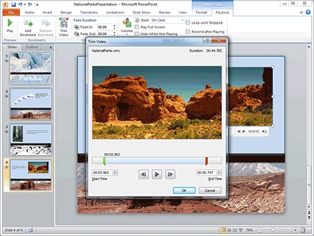 Trim Video in PowerPoint 2010