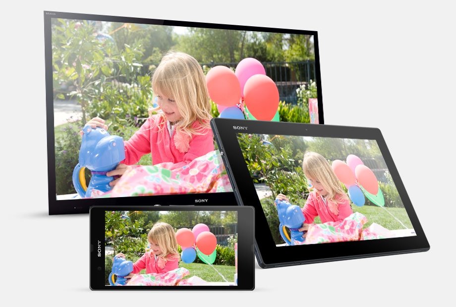 Take pictures with your Sony device, then upload to Play Memories to view on your tablet, smartphone or Sony TV.