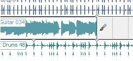 Paint loops anywhere on the unlimited track, multi-track music creation interface