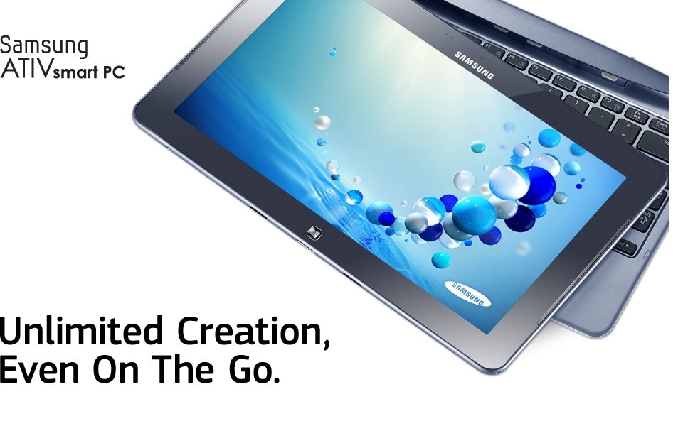Samsung ATIV smart PC, Unlimited Creation, Even On The Go.
