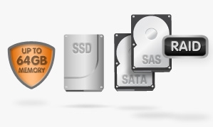 Up to 64GB multi SATA and SAS Raid HP workstation