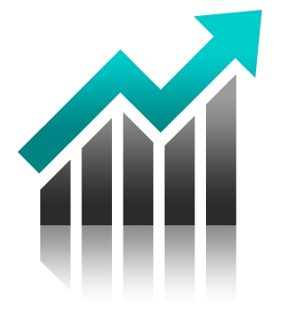 enterprise performance 10k overview bar graph with up arrow icon