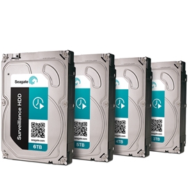 Reliable Video Surveillance Storage Drives (3TB, 4TB, 5TB, 6TB drive capacities)