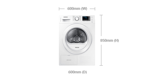 Dimension of DV80F5E5HGW/EU