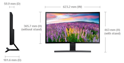 Dimension of LS27E510CS/EN