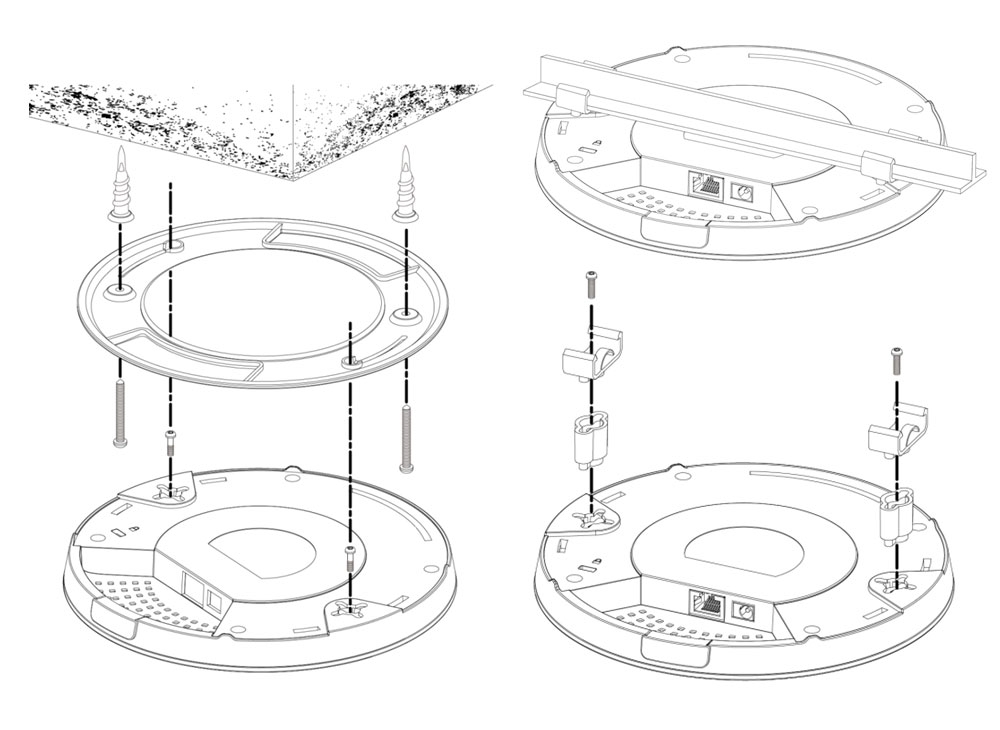 Edimax CAP300 2 x 2 N Ceiling-Mount PoE Access Point ceiling-mount, t-rail mount, easy installation