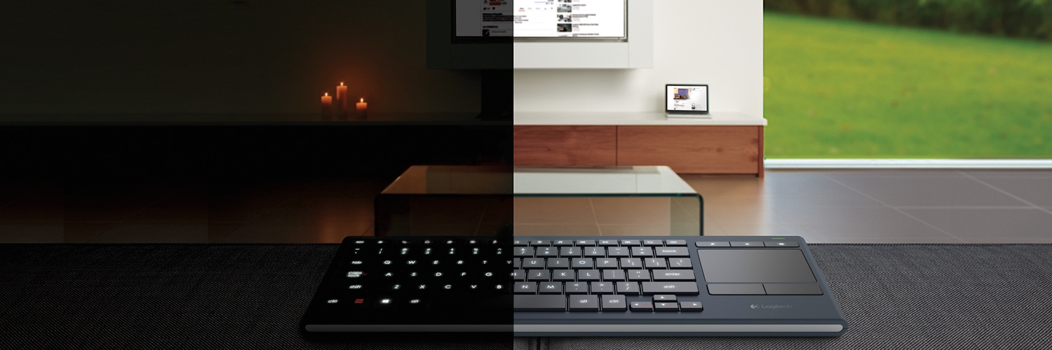 Logitech K830 Illuminated Living-Room Keyboard - Black (920-007182