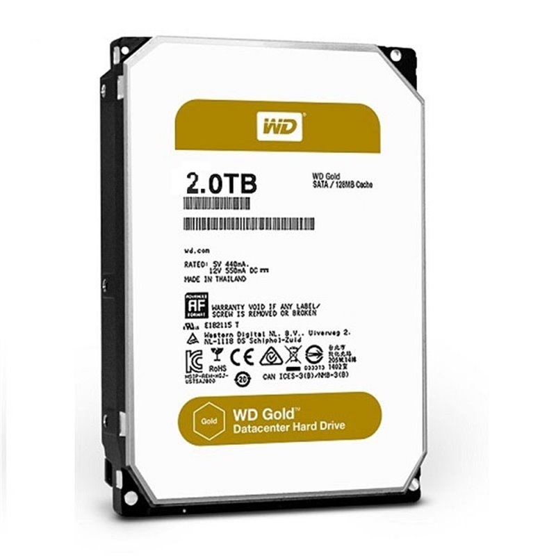 WD 2TB Gold Enterprise 3.5&uot; SATA Internal hard drive, 6GB/S, 7200RPM, 5 Years Warranty