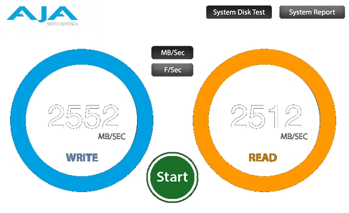 the performance of na622tb3 up to 2500 mb per second which is tested via AJA test