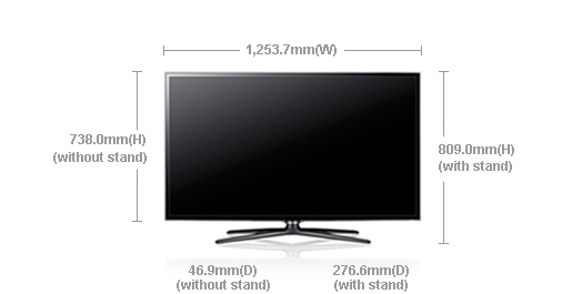 Dimension of UA55ES6200M
