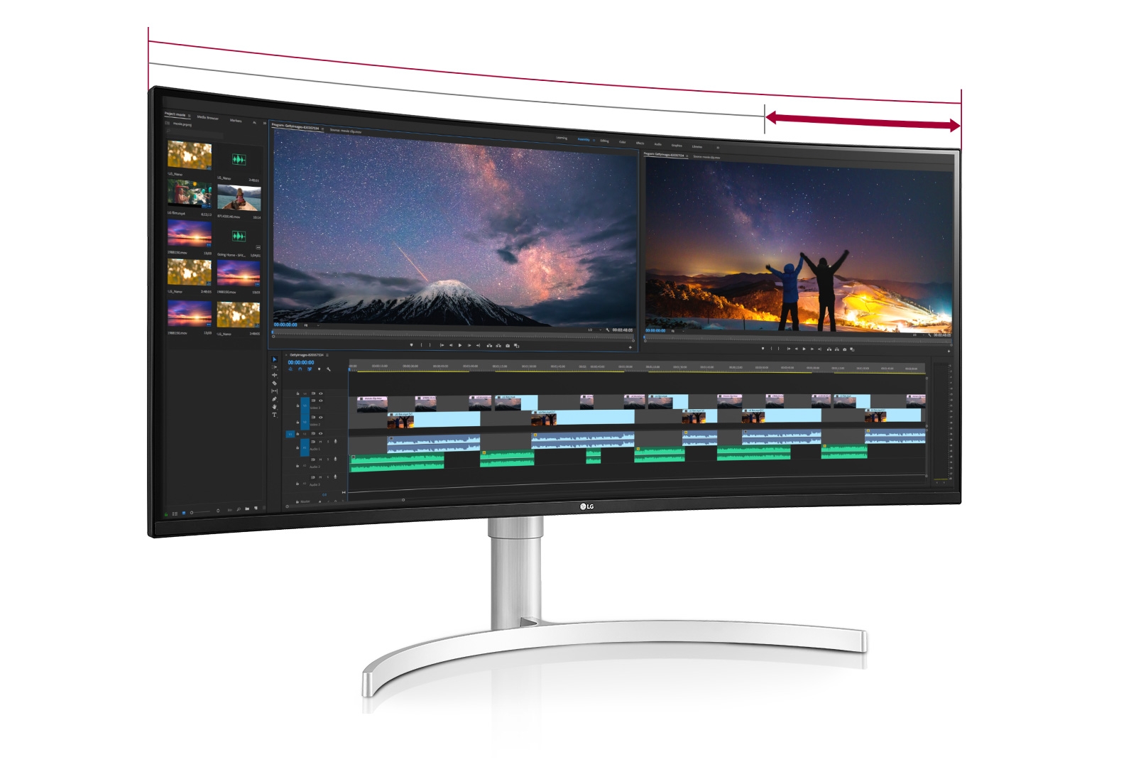 The monitor with aspect ratios of 21:9